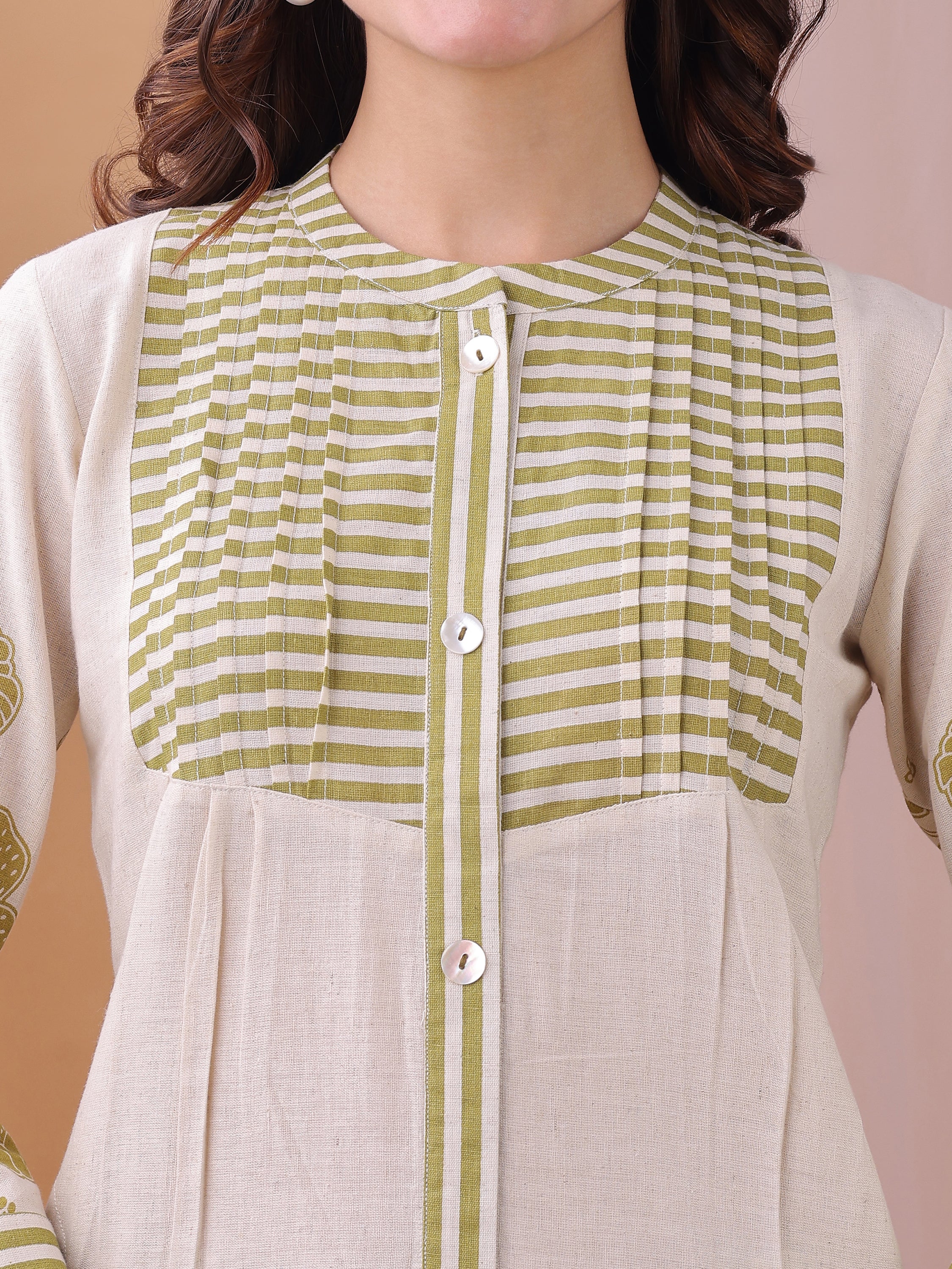 Parrot Green Pure Flex Cotton Printed Floral Co-ords set