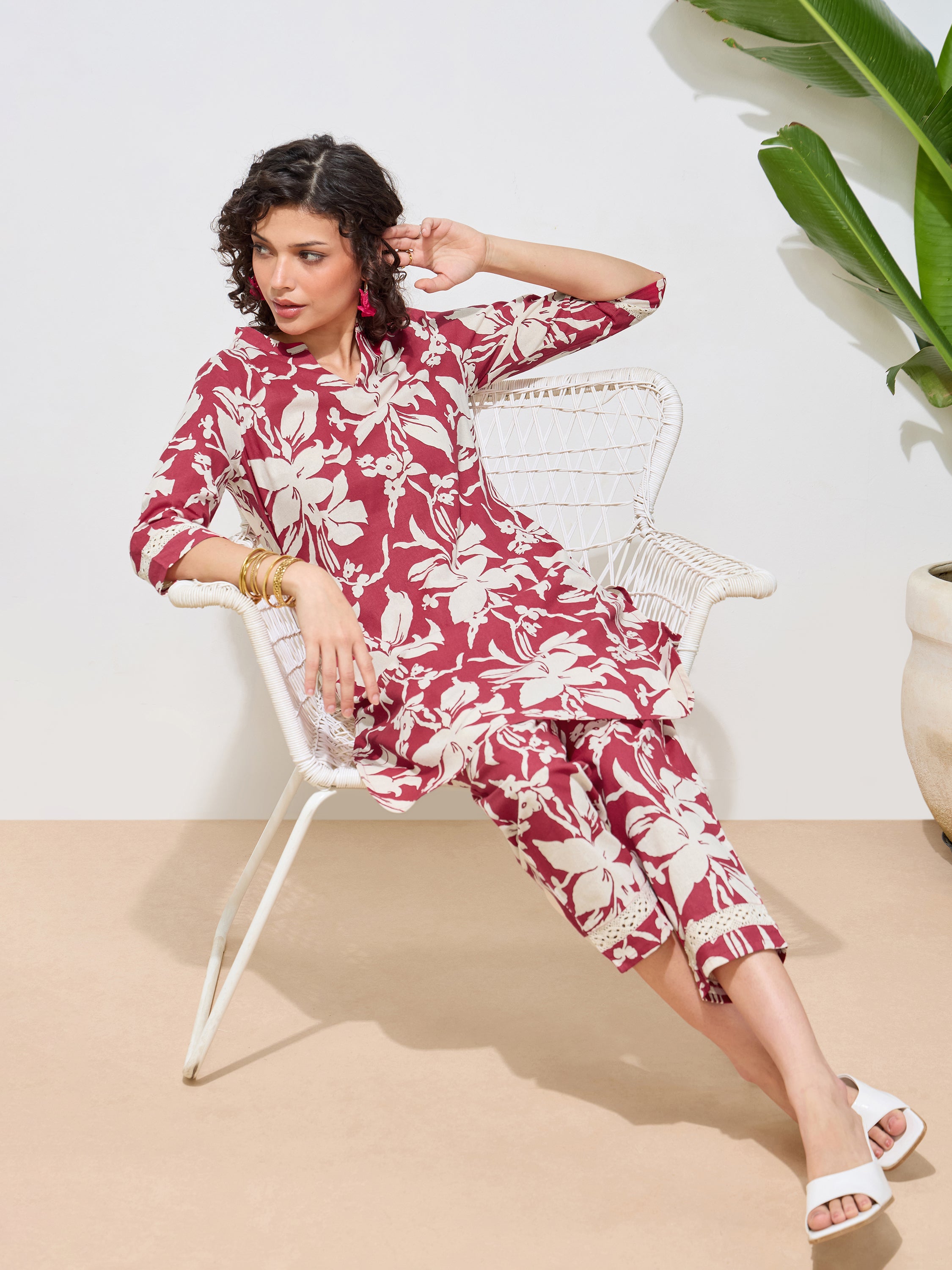 Women's Rani Floral Printed Pure Flex Cotton Co-ord Set