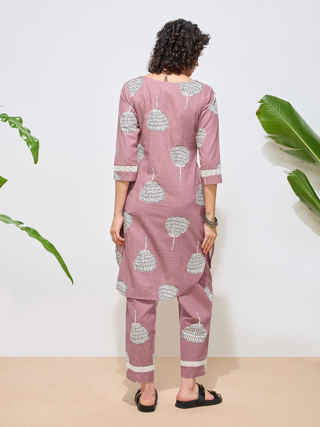 Women's Pink Floral Printed Pure Flex Cotton Co-ord Set