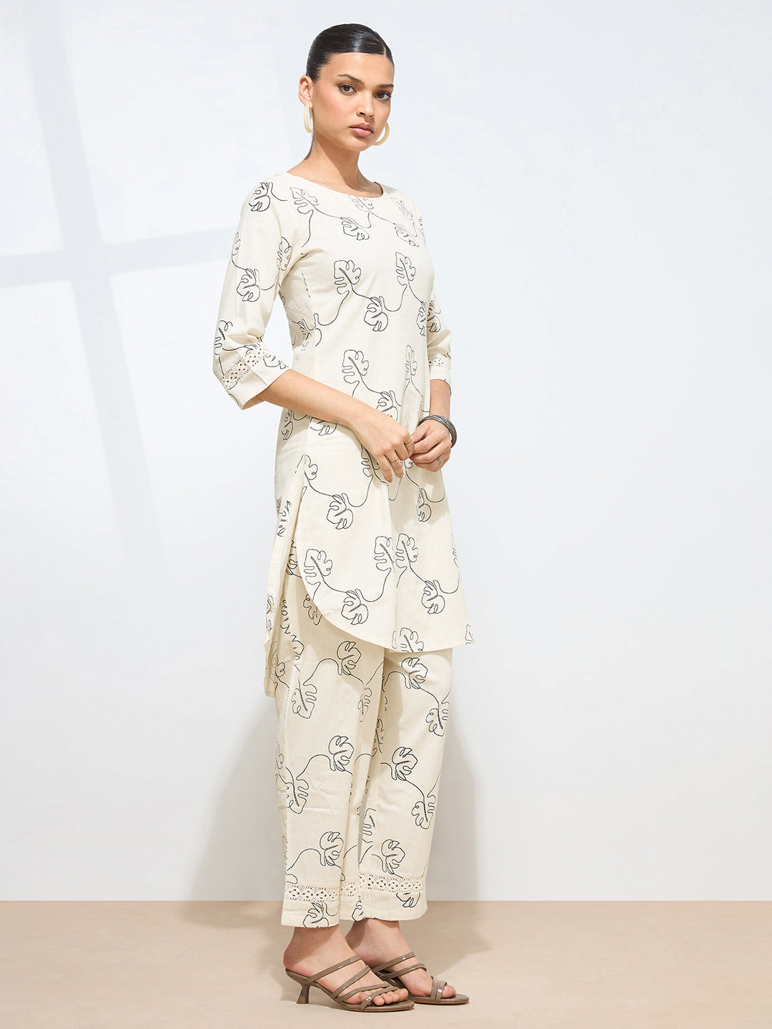 Women's Black Floral Printed Pure Flex Cotton Co-ord Set