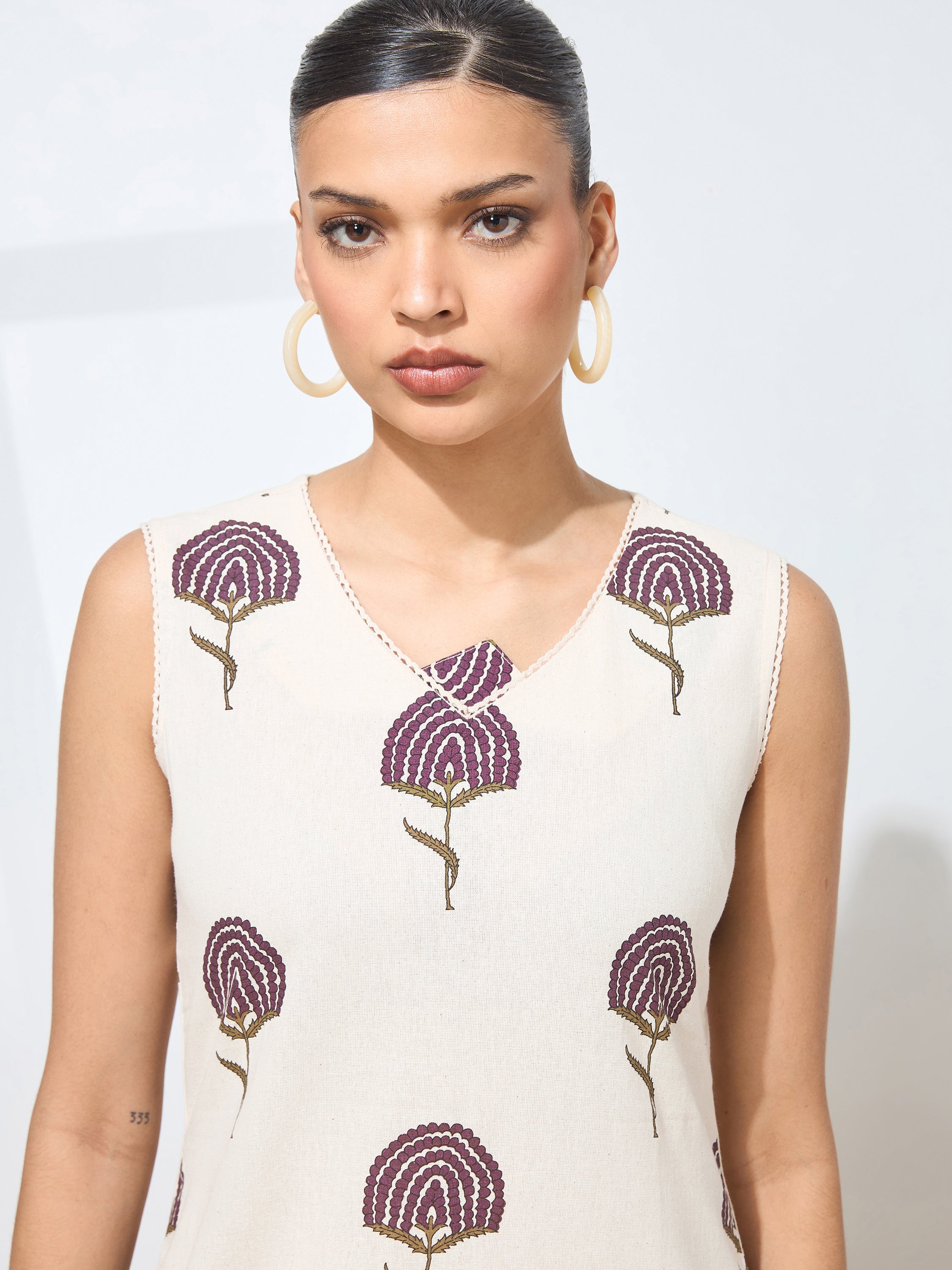 Women's Wine Floral Printed Pure Flex Cotton Co-ord Set