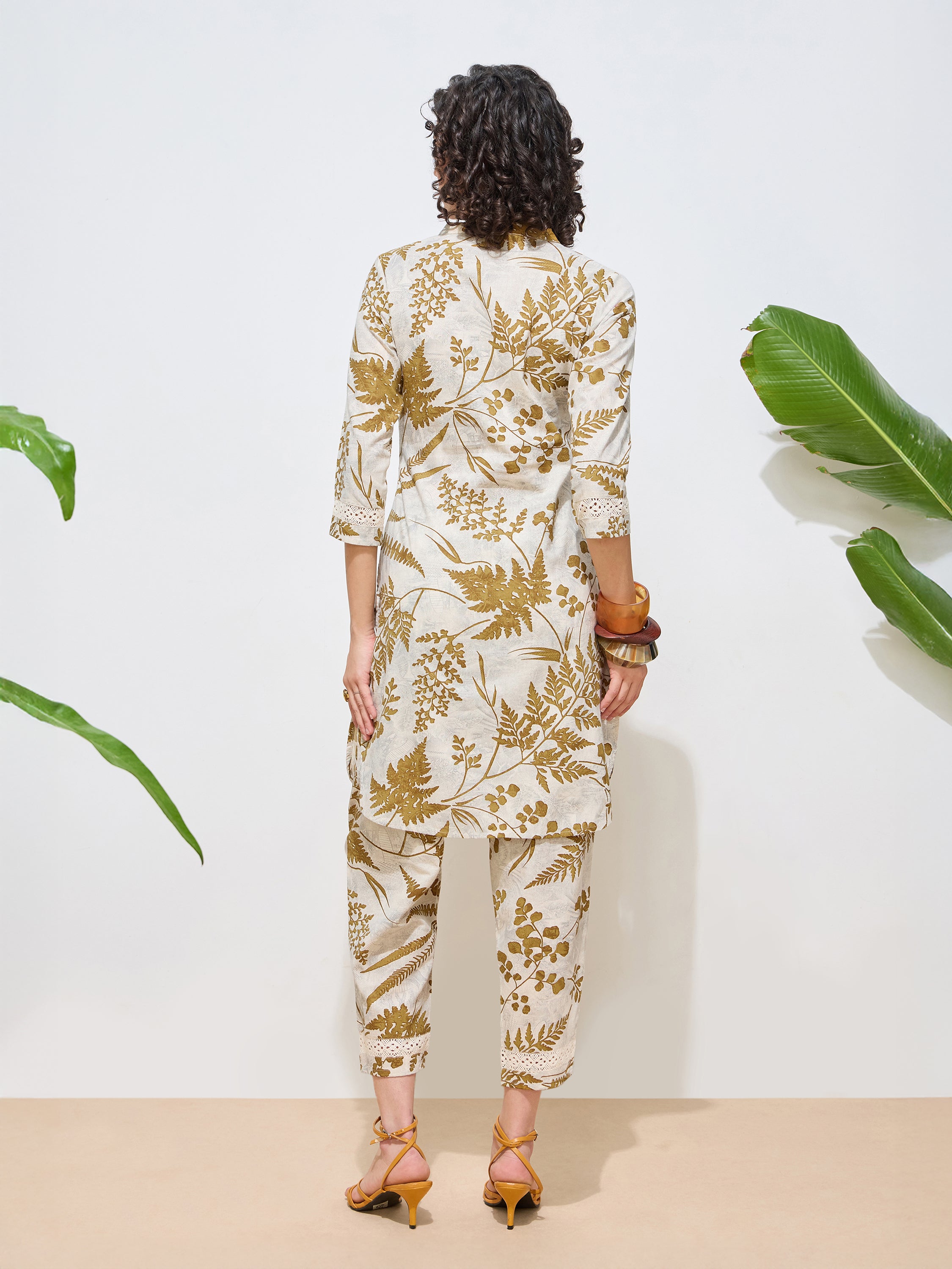 Women's Mustard Floral Printed Pure Flex Cotton Co-ord Set