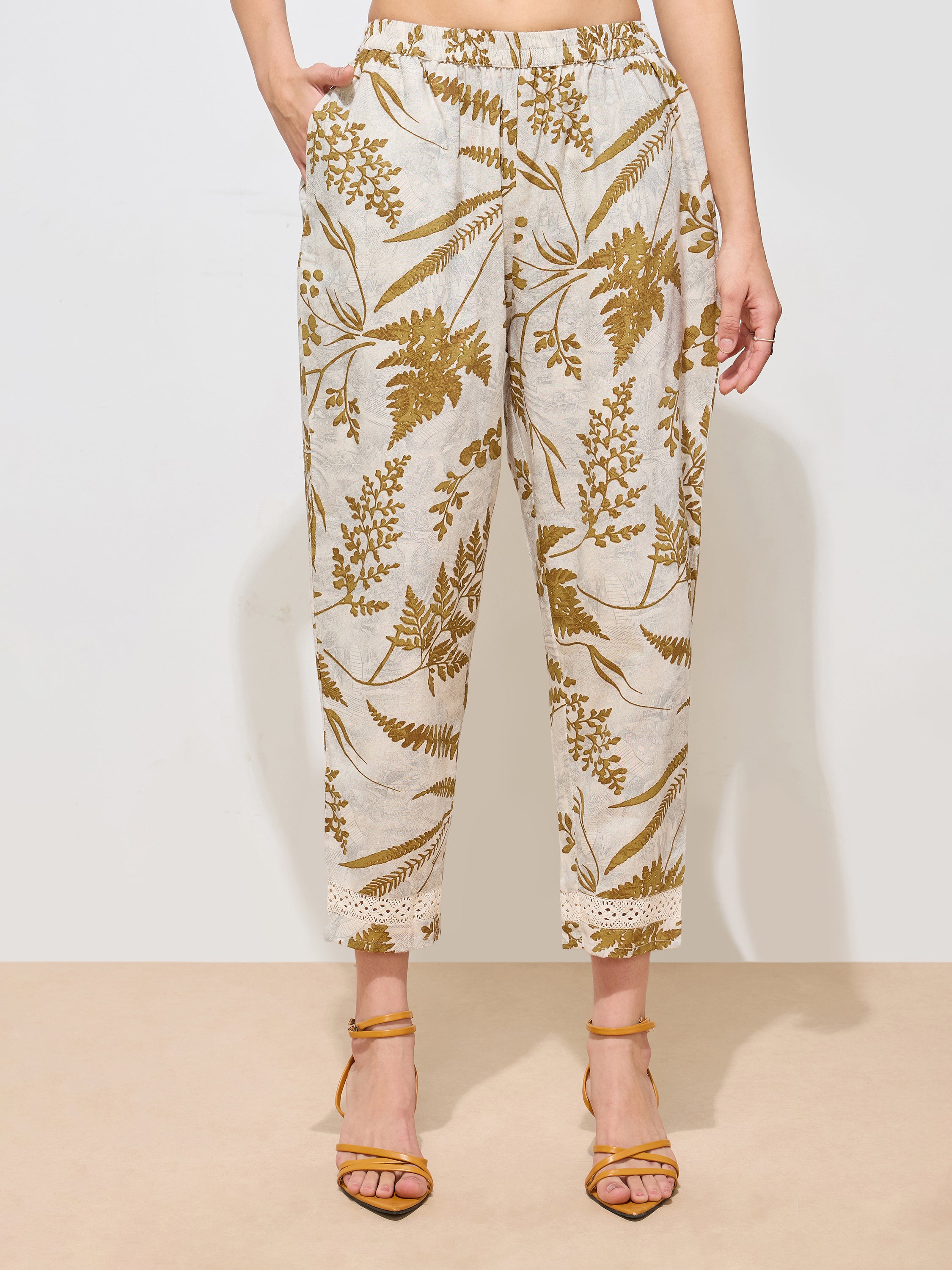 Women's Mustard Floral Printed Pure Flex Cotton Co-ord Set