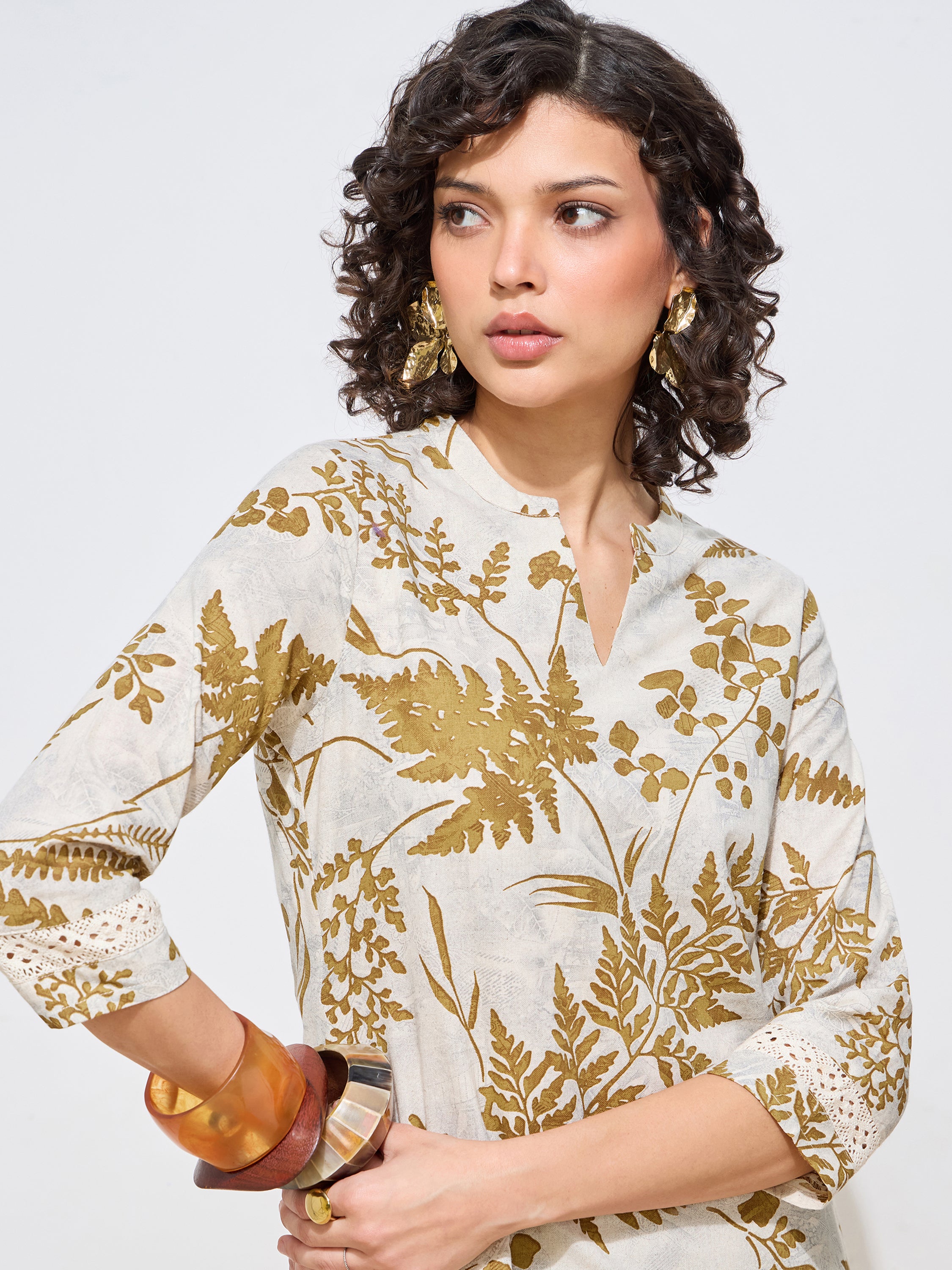 Women's Mustard Floral Printed Pure Flex Cotton Co-ord Set