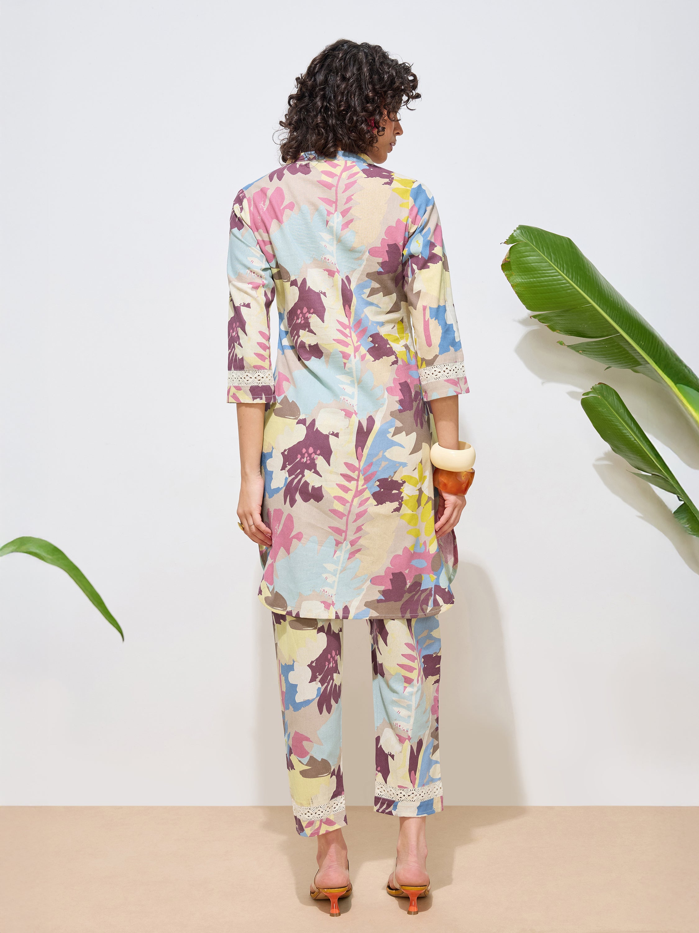 Women's Pink Floral Printed Pure Flex Cotton Co-ord Set