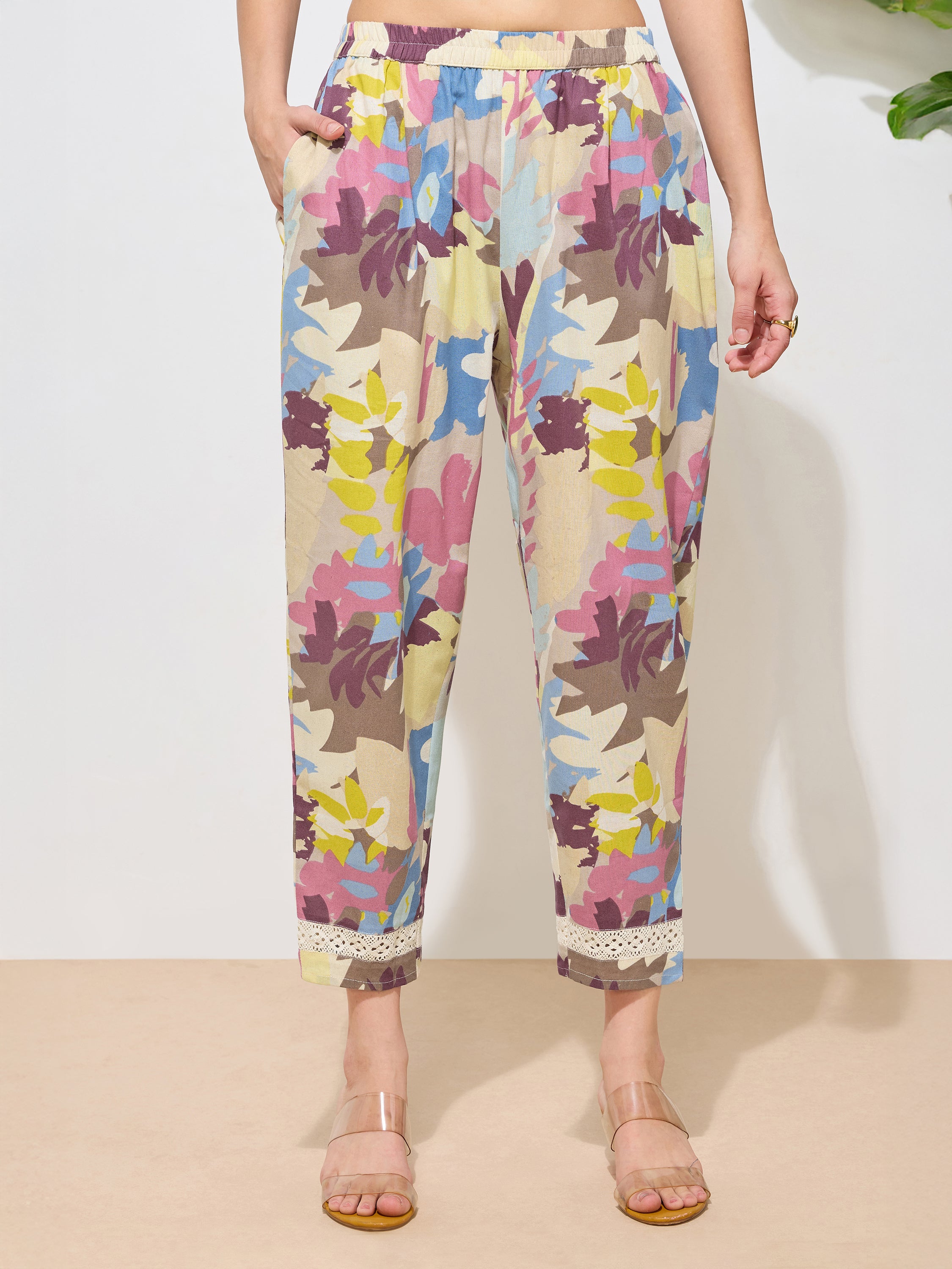 Women's Pink Floral Printed Pure Flex Cotton Co-ord Set