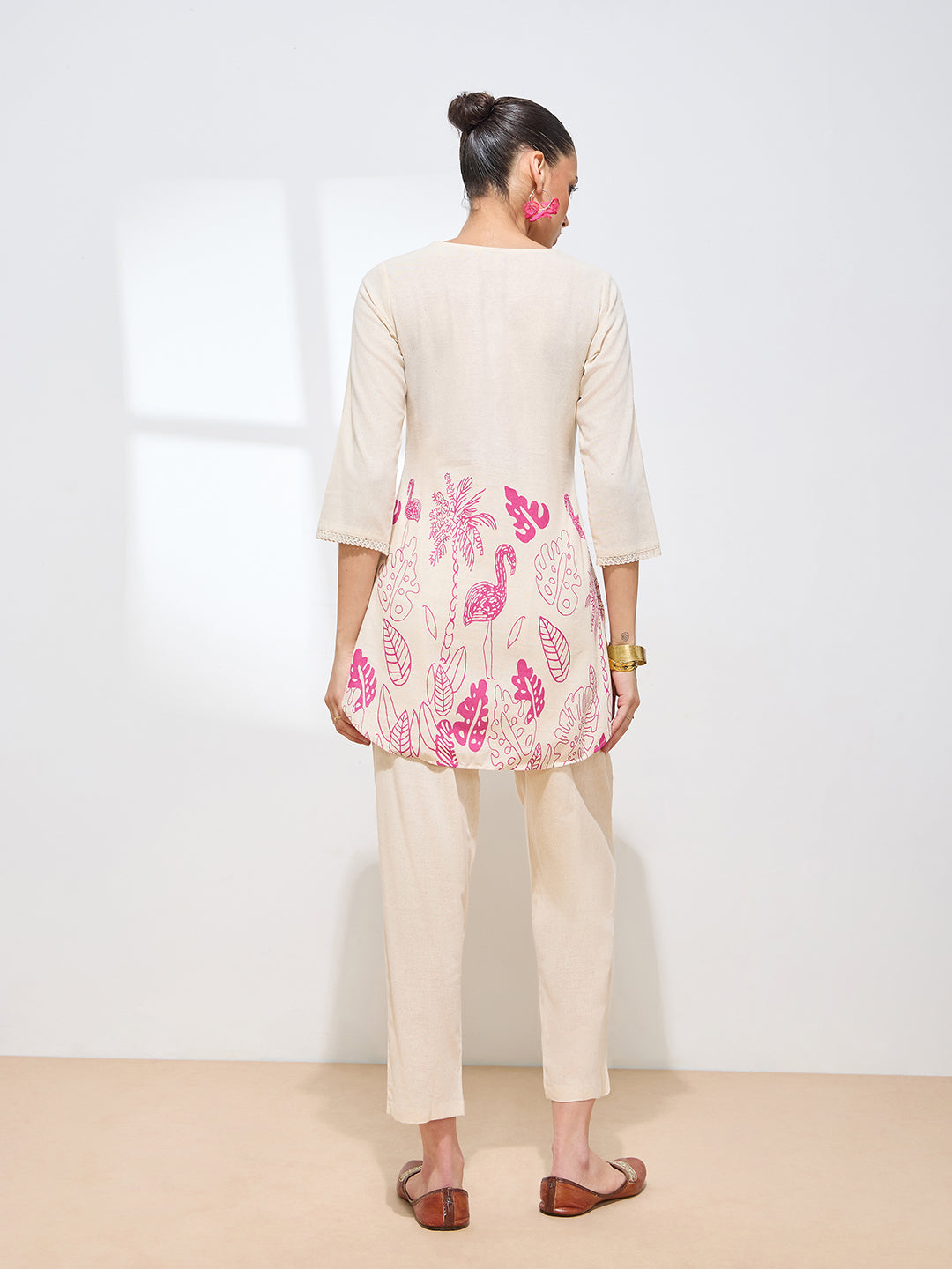 Women's Pink Floral Printed Pure Flex Cotton Co-ord Set