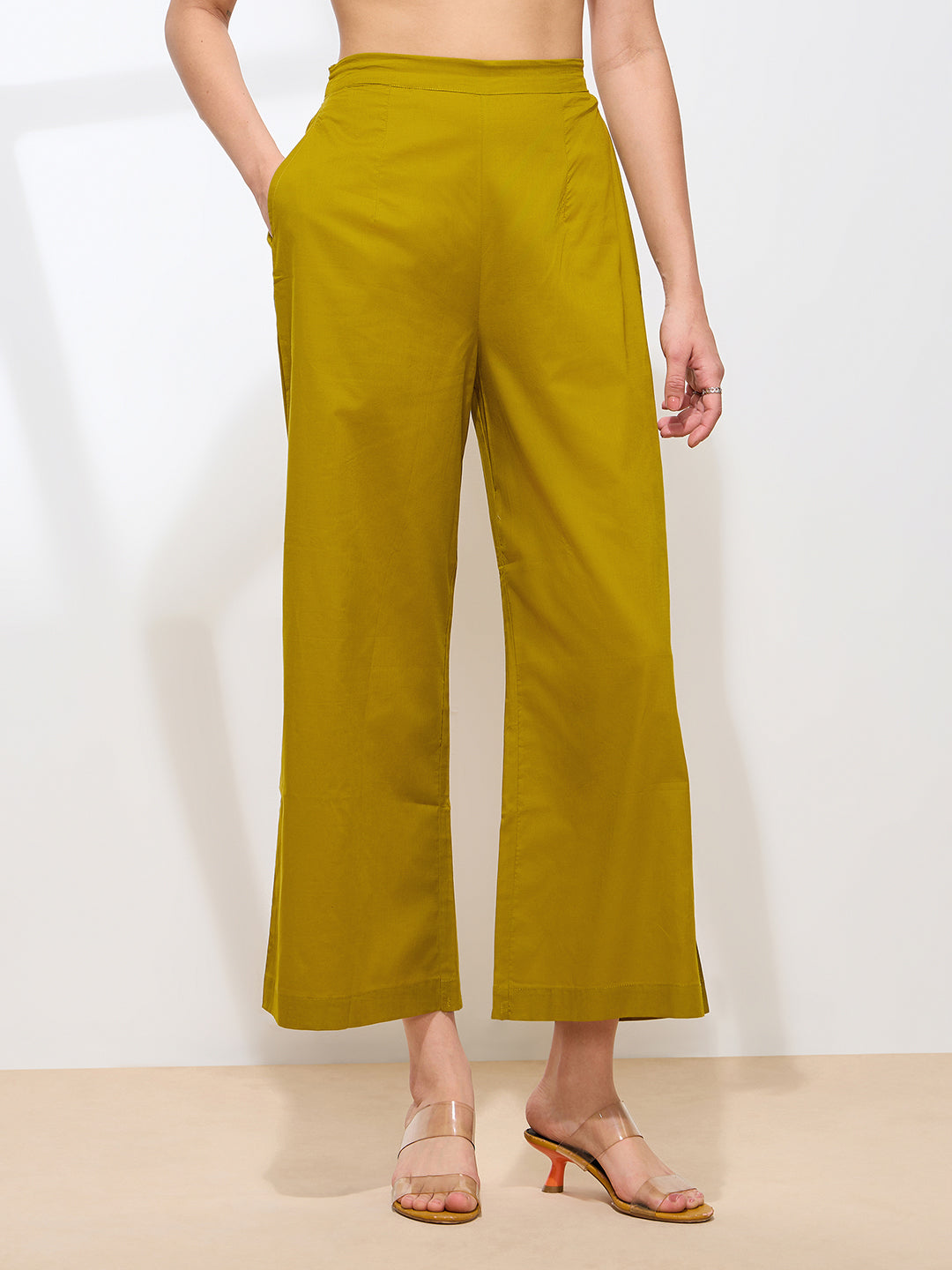 Graceful Mustard Solid Pure Cotton Kurta set