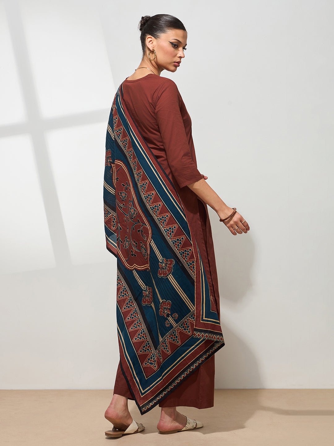 Graceful Rust Solid Pure Cotton Kurta set