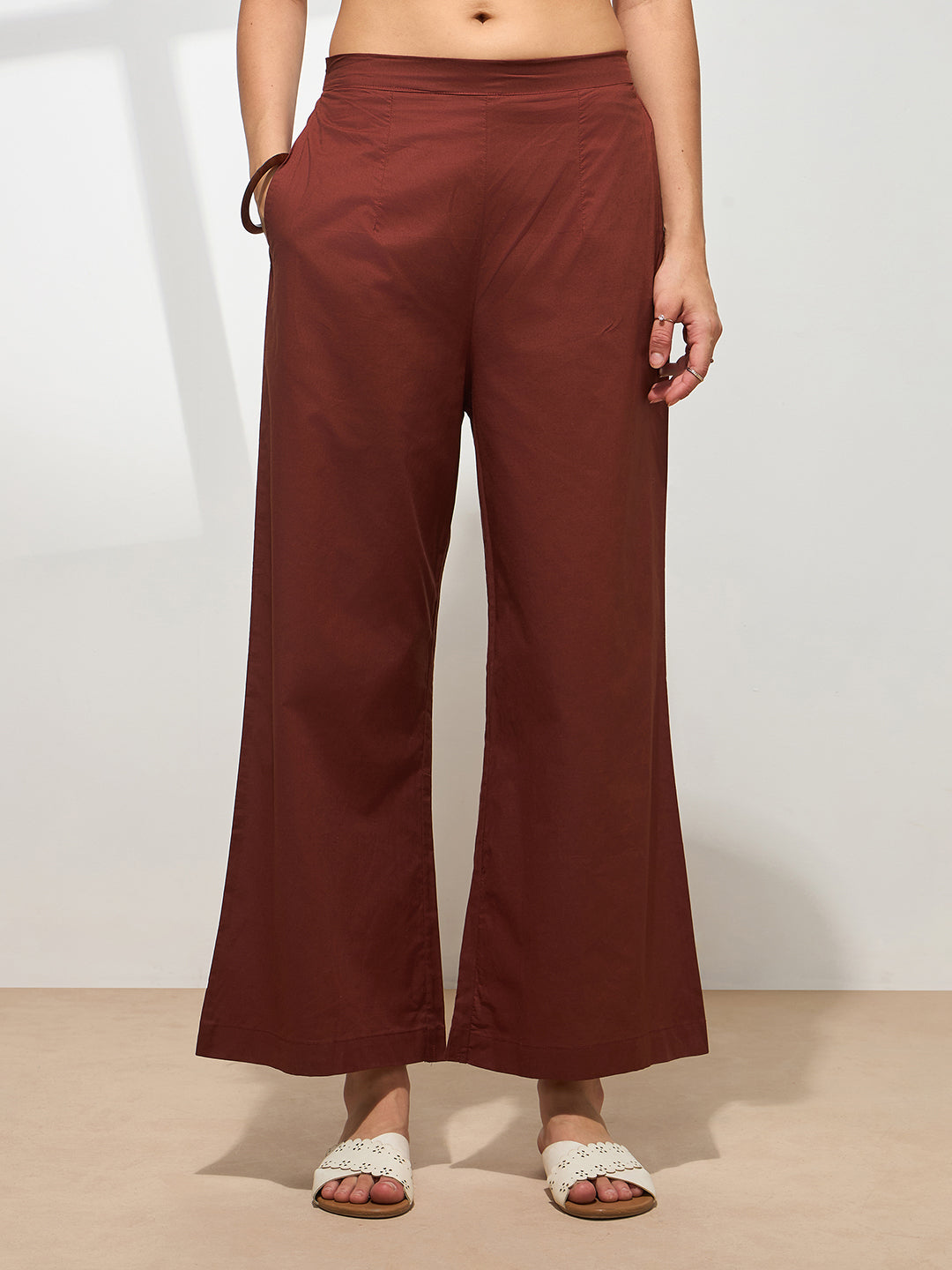 Graceful Rust Solid Pure Cotton Kurta set